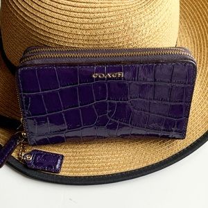 Coach Double Zip Croc Wallet